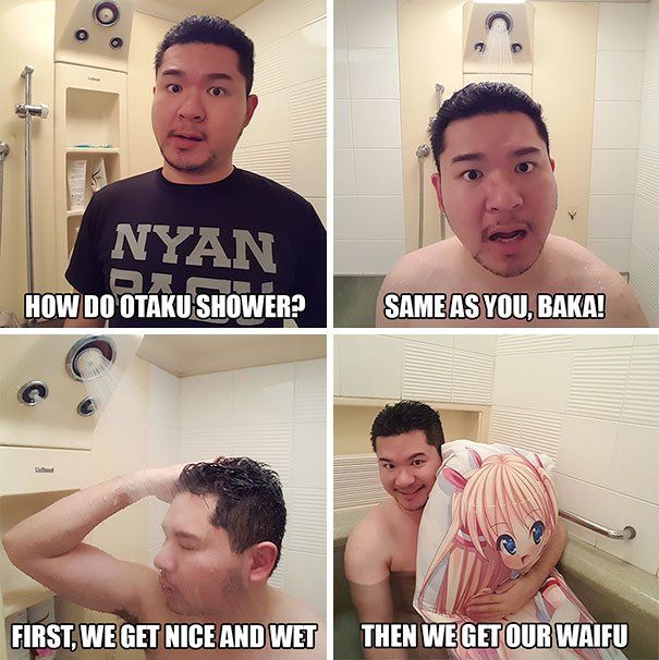 Hound D. reccomend Asian helps man shower