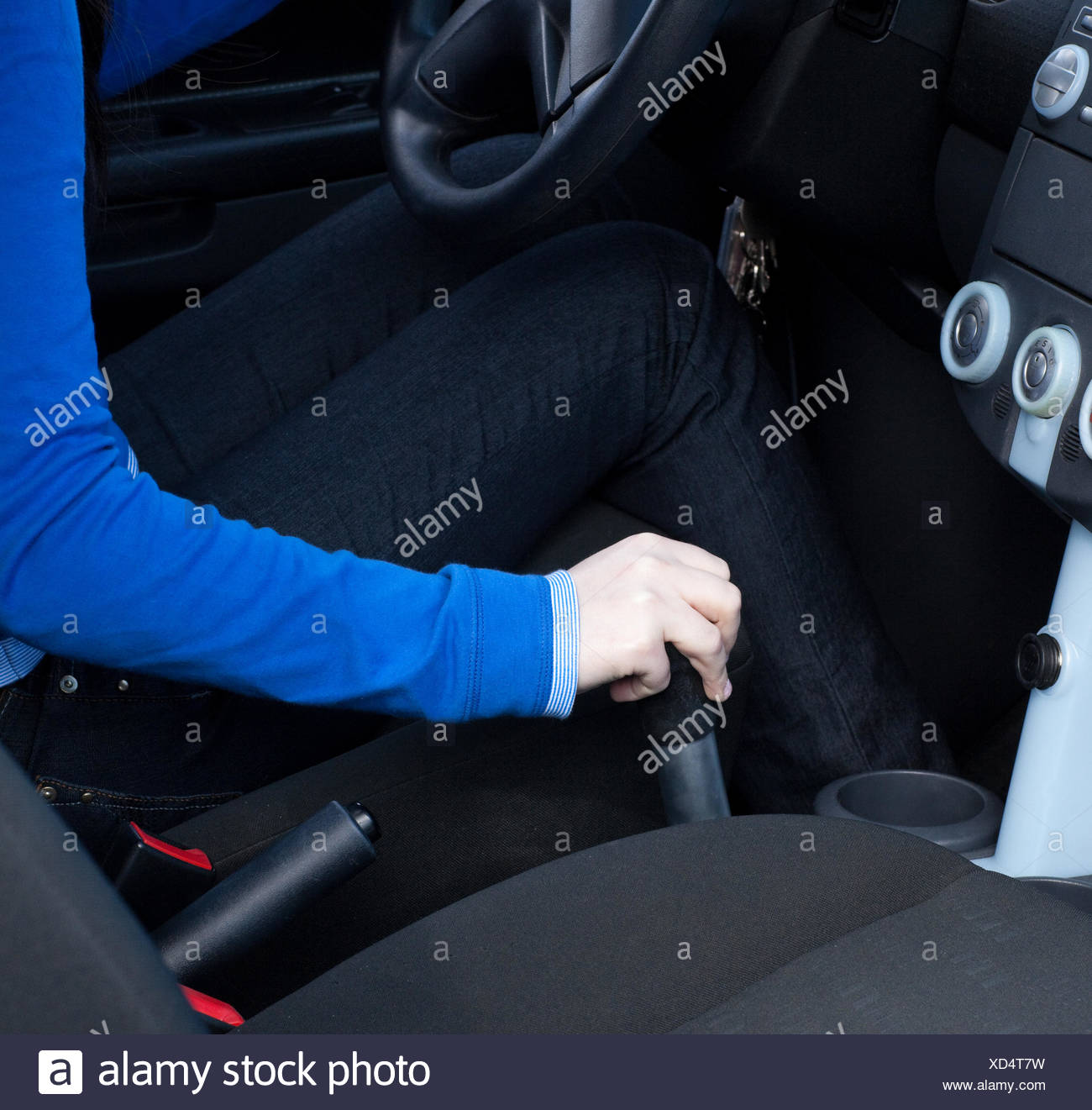 Teen girl changing in car