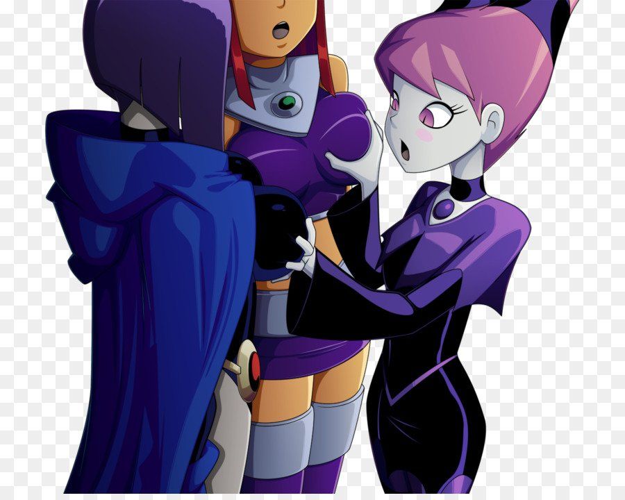 Raven And Starfire Kissing