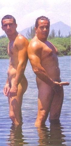 Real father and son naked together
