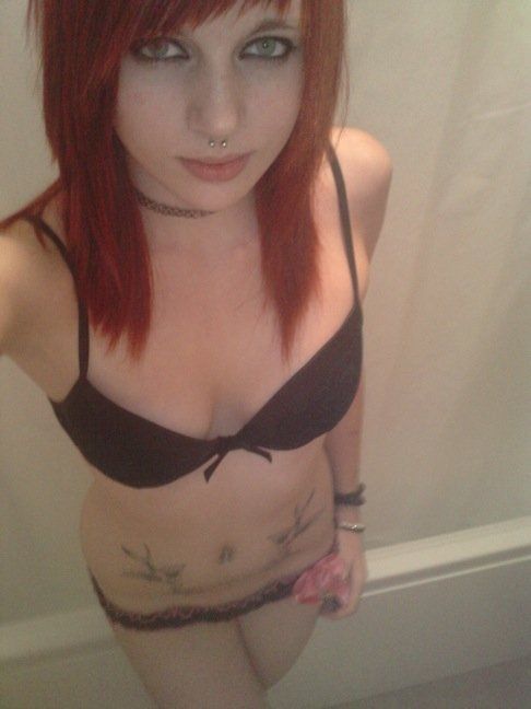 Emo girl with red hair naked