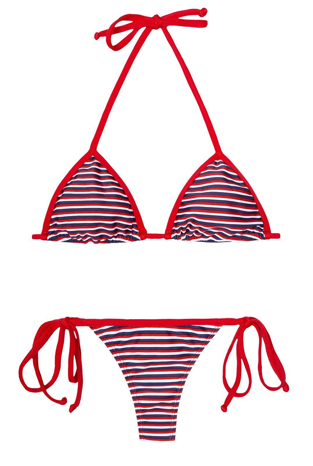 Red stripes thong bikini