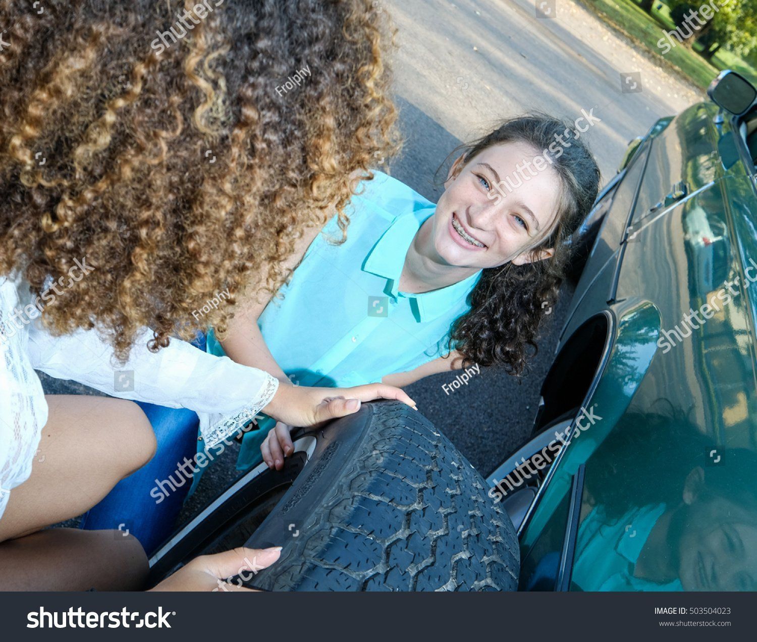 best of Girl in car changing Teen
