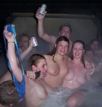 After hot naked party tub