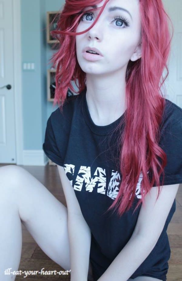 Emo girl with red hair naked