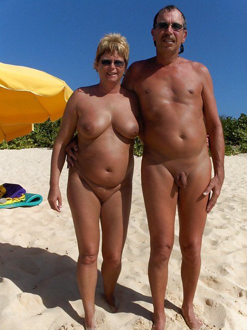 Nudist couples at play