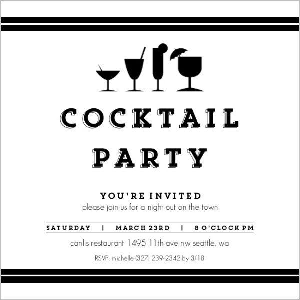 best of Party white Black and invitations cocktail