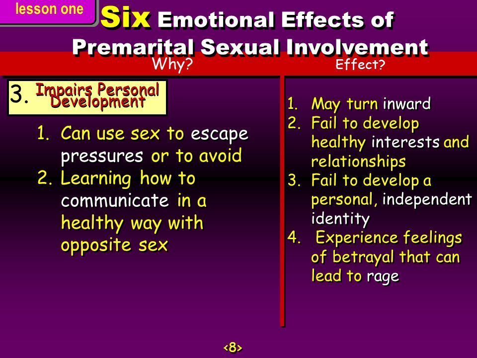 Effects of pre marital sex