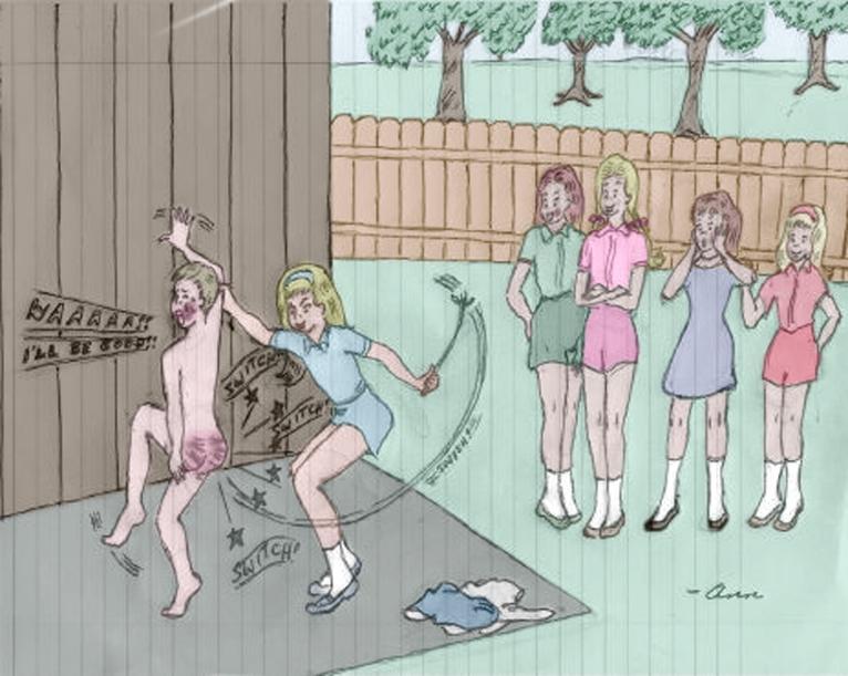 Boys spanking girls