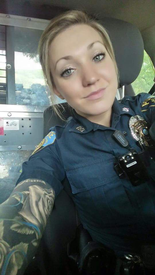 Hot blonde fucks a police officer