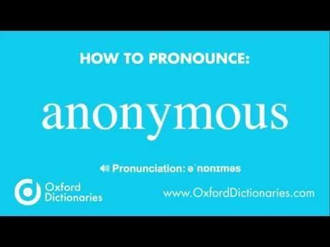 How to pronounce anonymity