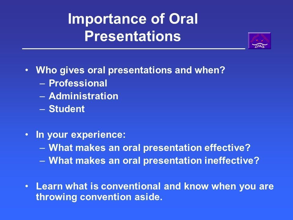 best of Presentation oral Importance of