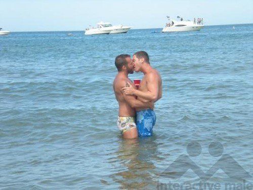 Mature gay kiss
