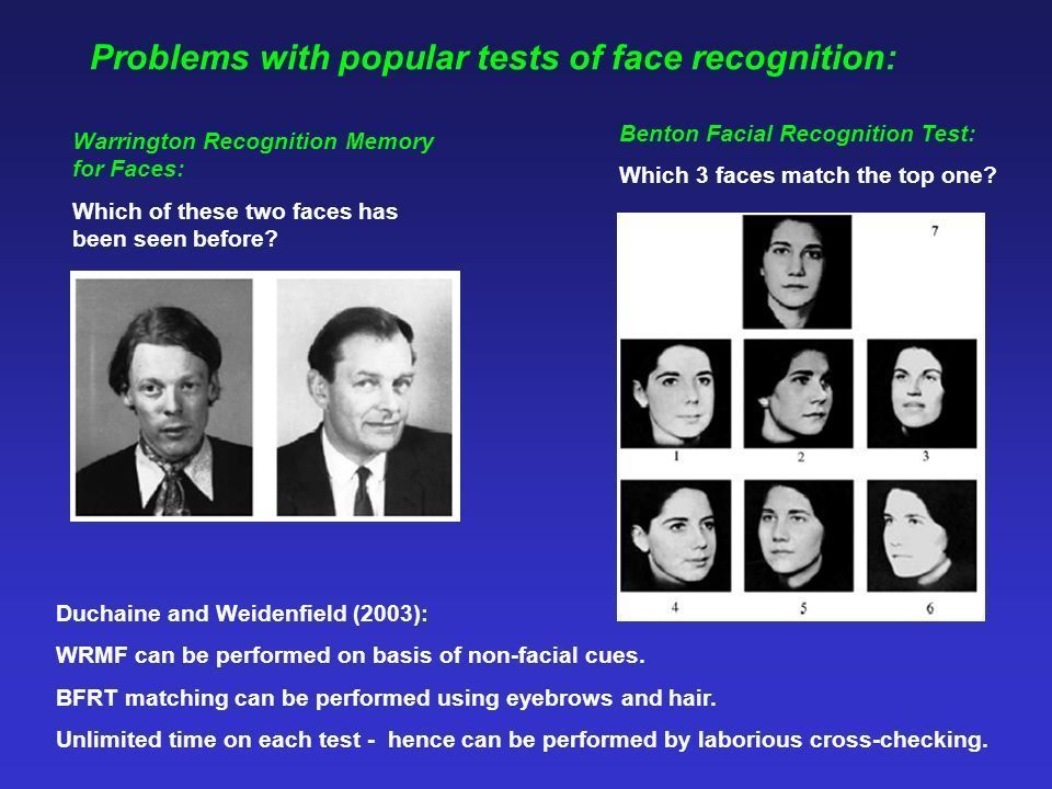 best of Test memory Warringtons recognition facial