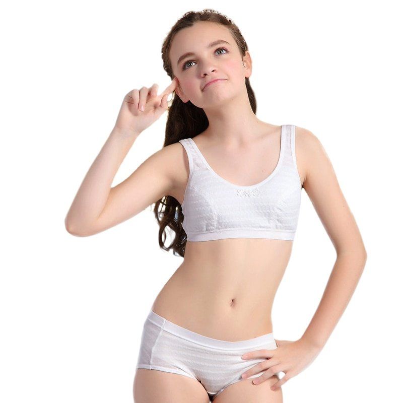 Young teen girl see through bra